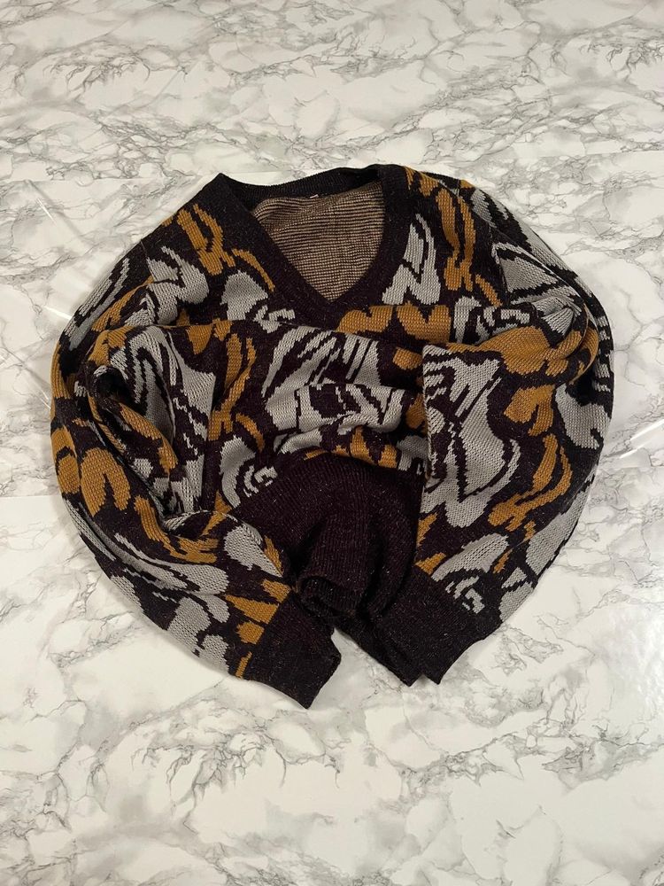 Patterned Knit Sweater